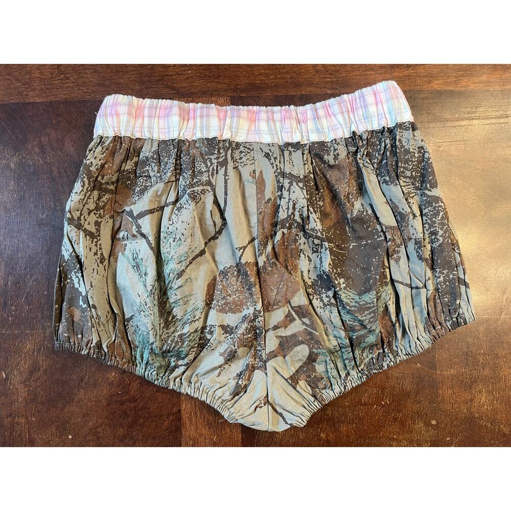 Out From Under Urban Outfitters Camo Print Plaid Waist Bubble Shorts Size XS - Picture 2 of 6